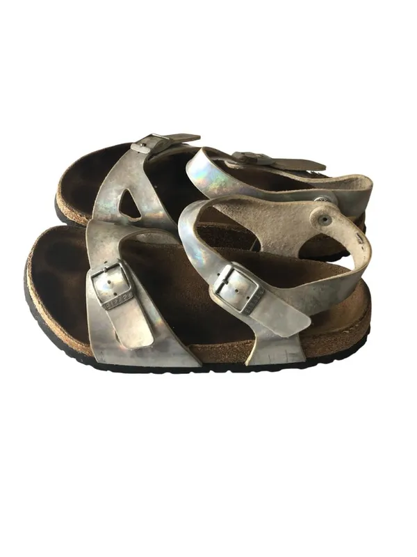 Birkenstock Rio Sandals Metallic Silver Iridescent 36 Women's Size 5 - Image 3