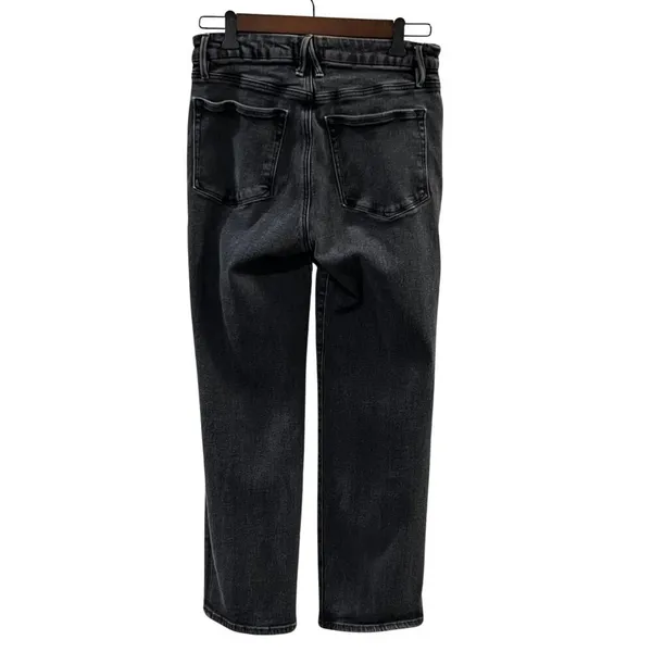 Good American Women's Distressed Black Cropped Jeans Size 10 - Image 2