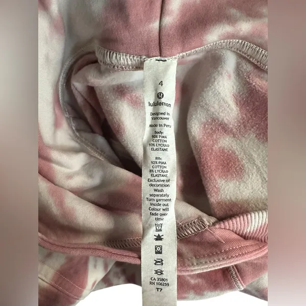 Lululemon Women’s All Yours Hoodie‎ Tie Dye Fleece Brier Rose Marmoleado Size 4 - Image 8
