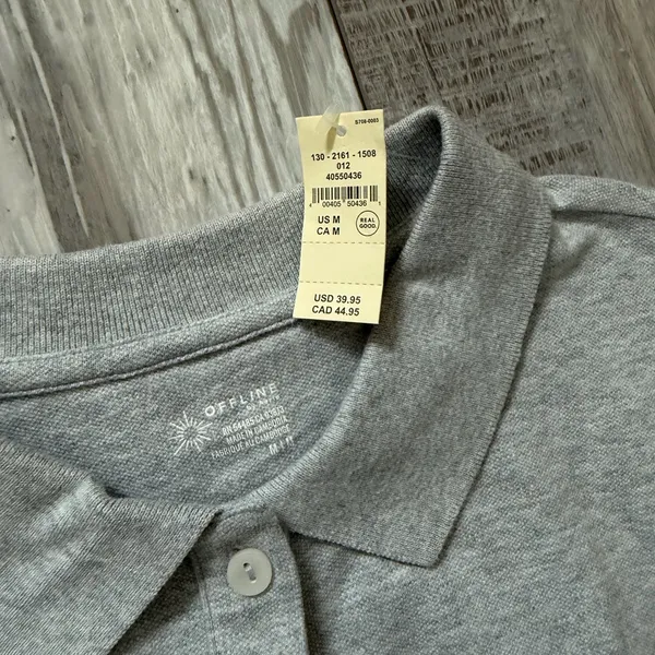 NWT Aerie Courtside Bubble Hem Cropped Polo Preppy T-shirt size medium - Image 8