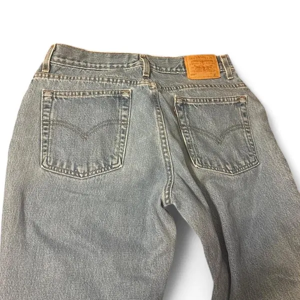 Women's Levi’s 595 Lower Rise Straight Fit Light Blue Denim Jeans size 12 M - Image 3