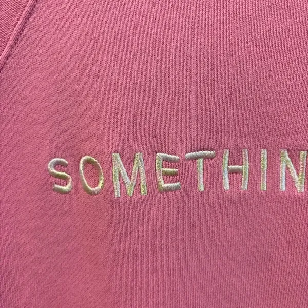Something Navy Pink Embroidered Crewneck - Image 4