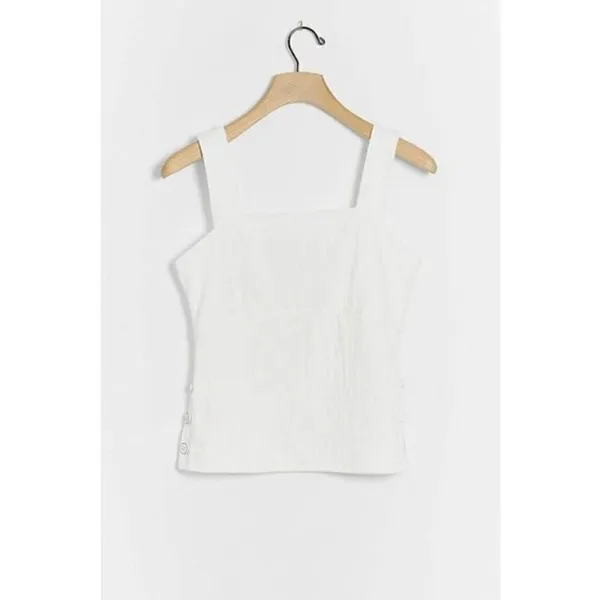 Anthropologie Maeve White Callie Side‎ Button Tank - Image 2