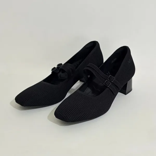 VIVAIA Mary Jane Knit Heels Black Eco Friendly Comfort Work Shoe 41.5 US 10 - Image 2