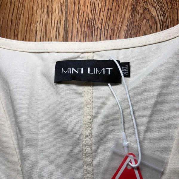 NEW Mint Limit Cream Cotton Linen Button Front Waistcoat Vest Womens XXL Capsule - Image 2