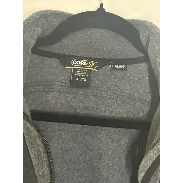 Core365 First Care Fleece Jacket Womens XL Gray Full Zip Soft Mock Neck Coat - Image 2