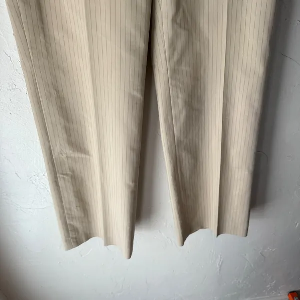 Ann Taylor Y2k Tan Pinstripe Wide Leg Dress Pants 8‎ Interview Outfit Women - Image 3