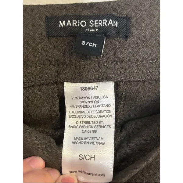 Mario Serrani Olive Textured Skinny Pants Size Small - Image 6