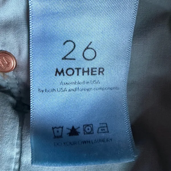 Mother Denim Distressed Straight Leg Jeans Dark Wash Raw Hem Size 26‎ - Image 4