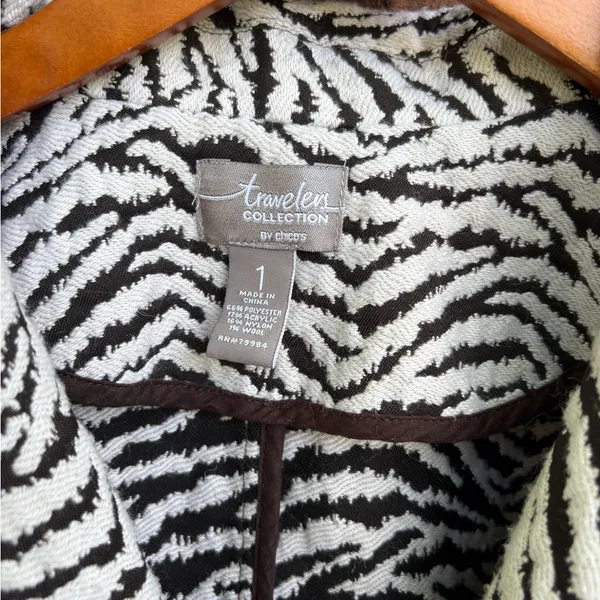 Chico’s Traveler’s Collection Zebra Print Long Sleeve Jacket - Image 3