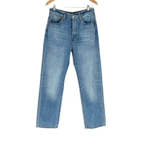 7 For All Mankind Womens Star Panel Easy Straight‎ Button Fly Jeans Blue Size 28 - Image 2