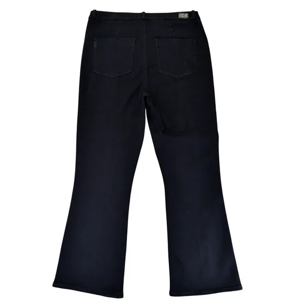Paige Claudine Thin Denali‎ Flare Jeans Dark Indigo Seamed Trousers Women's 32 - Image 2