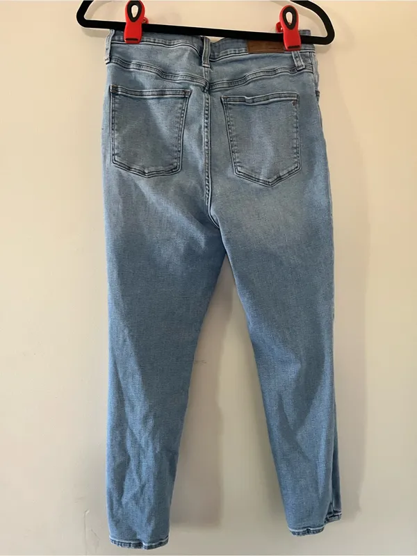 Madewell Curvy Roadtripper Jeans 29P Light Wash Blue Distressed Skinny High Rise - Image 5