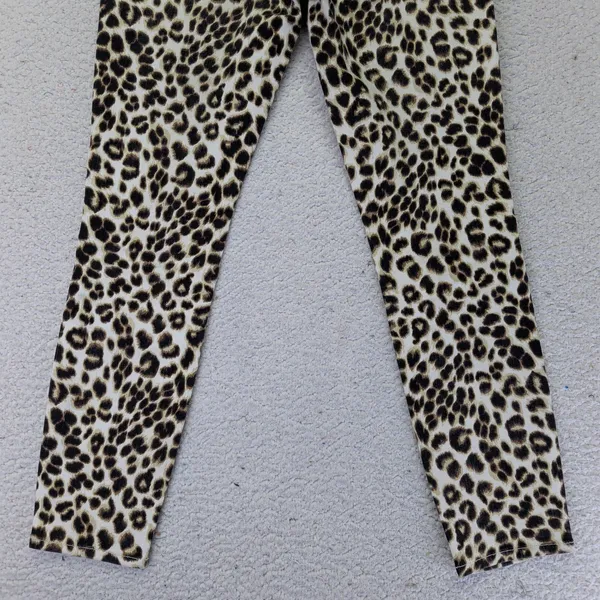 FRAME Ali High Rise Cigarette Jeans Leopard Print Beige‎ Women's 25 Skinny Mob - Image 6