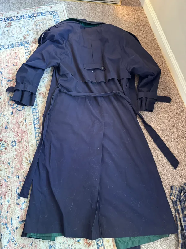 Vintage Navy Trench Coat - Image 3