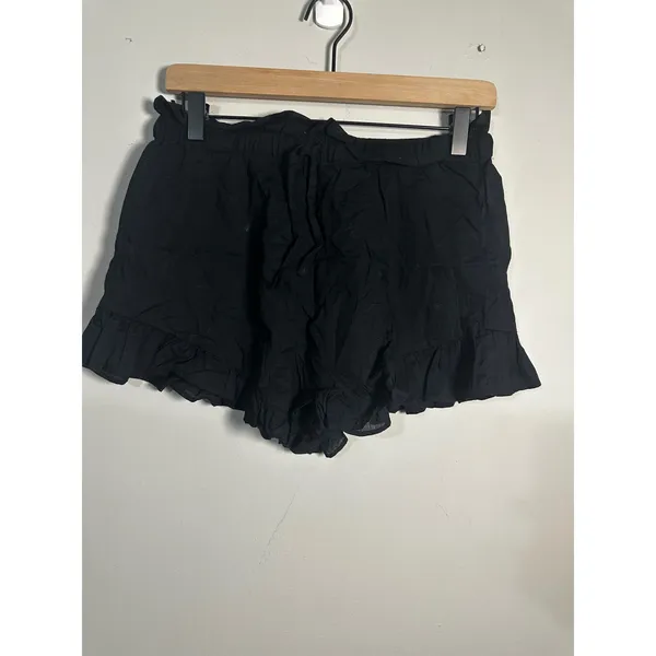 J.Crew Black Cotton‎ Voile Ruffle Beach Shorts XS Elastic Drawstring Summer - Image 2