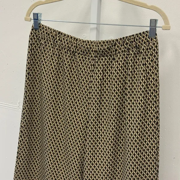 Peppermayo Geometric Diamond Print 2 Piece Set Shirt Wide Leg Pants Brown US 4 - Image 8