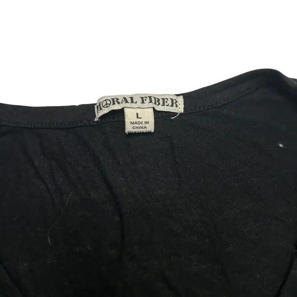 Long Sleeve Top Black Pearl Embellished Moral Fiber Elegant Chic Size L - Image 3