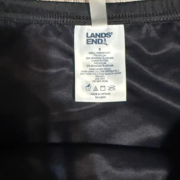 Lands End Womens Black High Waisted Swim Skirt with Built-in Brief Size 8 NWT - Image 2