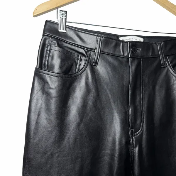 Abercrombie Curve Love The Skinny High Rise Faux Leather Pants Black 31/ 12 - Image 5