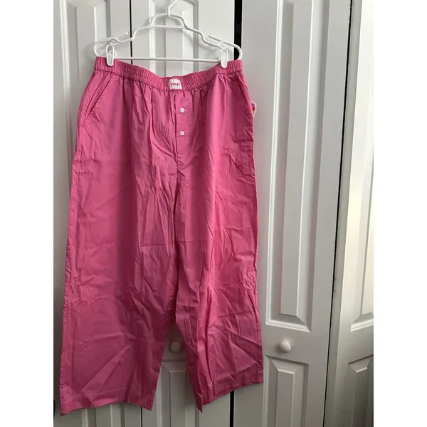 Poppi Pajama Pants Lounge‎ Merch Pink XL NWT Elastic Waist Button Fly - Image 2