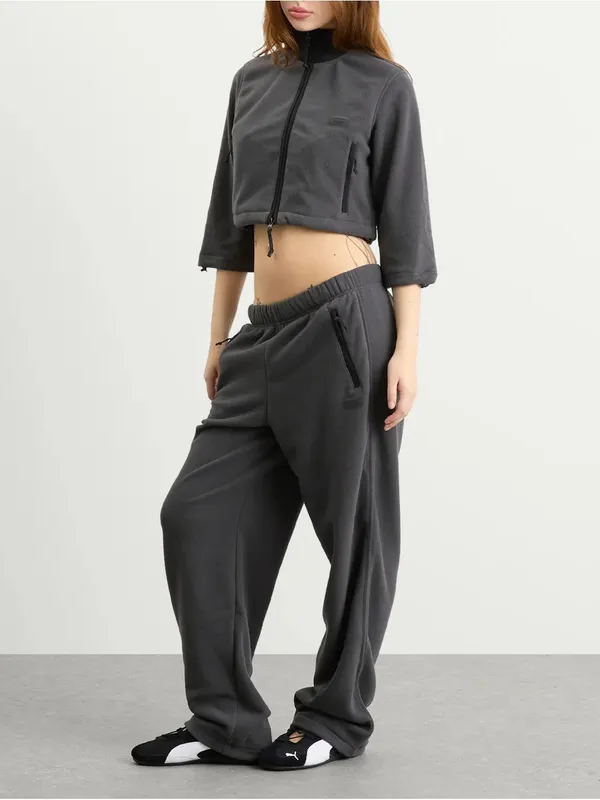 Skims fleece lounge straight leg pants sold out color size small relaxed fit NWT - Image 3