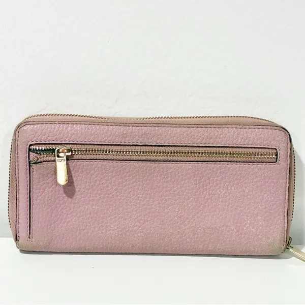 Tumi‎ Pink Pebble Leather Full Zip Long Multi Card Wallet - Image 5