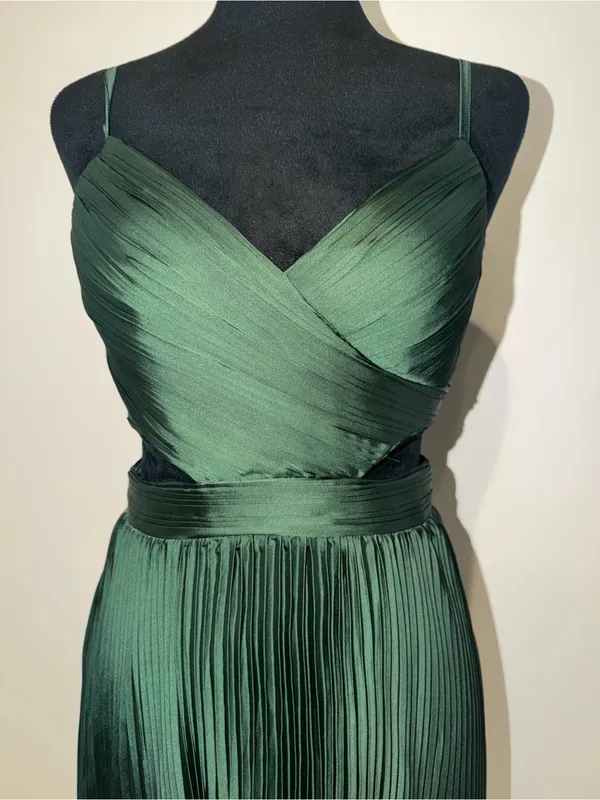 NWOT Lulus Got the Glam Emerald Green Pleated Cutout Maxi Dress - Image 4