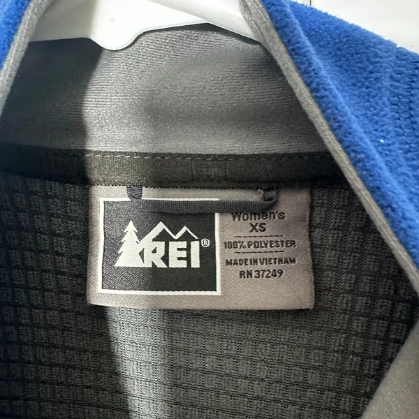 REI Fleece Jacket Womens XS Blue Full Zip‎ Grid Lined Outdoor Hiking Gorpcore - Image 3
