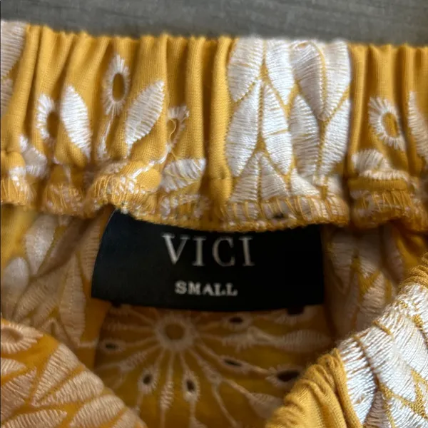 Vici Yellow Embroidered Blouse - Image 2