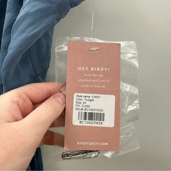 Birdy Grey Cindy Chiffon Wrap‎ Maxi Bridesmaid Dress in Twilight Sz 2X NEW - Image 9