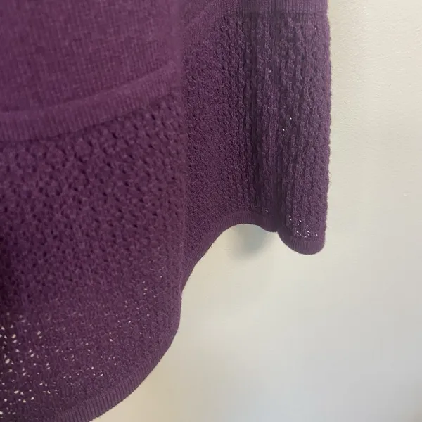 Ralph Lauren Pointelle Knit A-Line Dress Size M Purple (Retail‎ $169) Fit Flare - Image 4