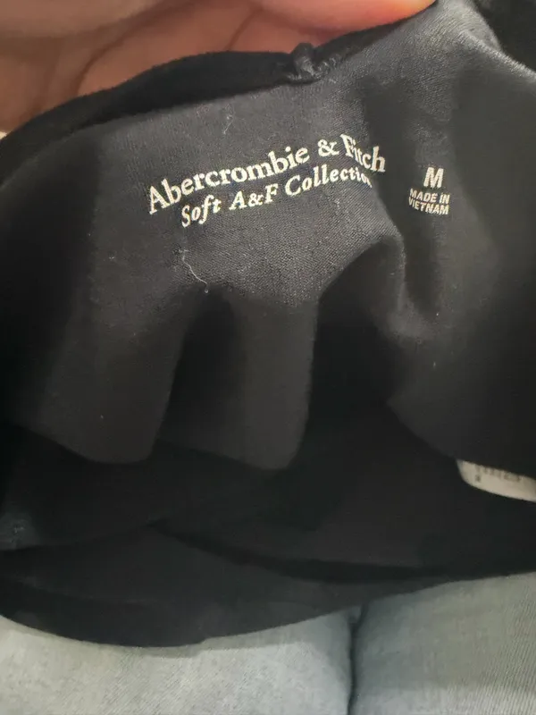 Abercrombie & Fitch Soft AF Collection Black V Back Long Sleeve Bodysuit Medium - Image 6