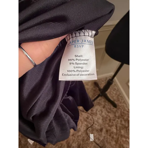 Draper James RSVP Black Velvet Smocked Puff Sleeve Midi Dress Style #KD7256V2 - Image 6