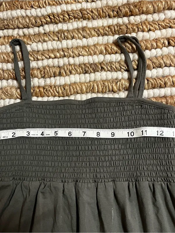 Olive Green Smocked-Top Maxi Dress - Image 3