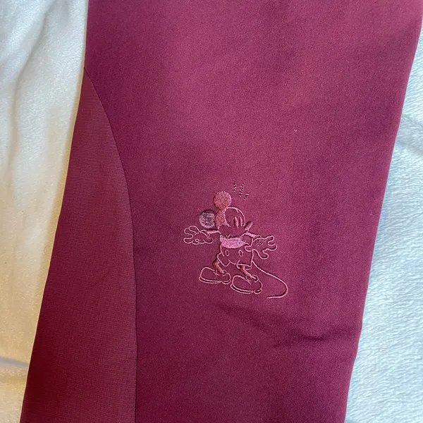 FIGS Disney XS Zamora Jogger Scrub Pants Burgundy Mickey Mouse Maroon CNA RN VET - Image 9