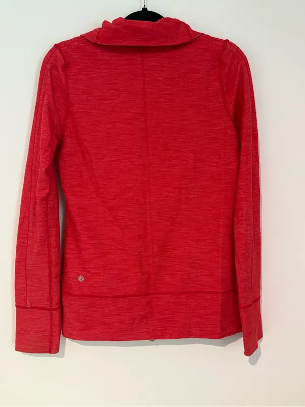 Lululemon Daily Yoga Jacket Reversible Slub Denim Love Red Size 6 RARE - Image 3