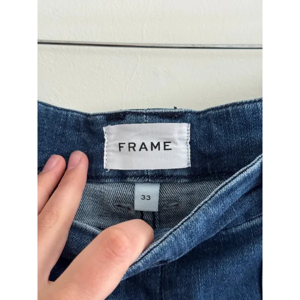 FRAME Le High Flare Trapunto Stitch Jeans in Aurora Size 33 - Image 5