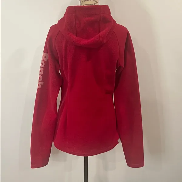 BENCH zip front textured fleece funnel neck hooded jacket L - Image 6