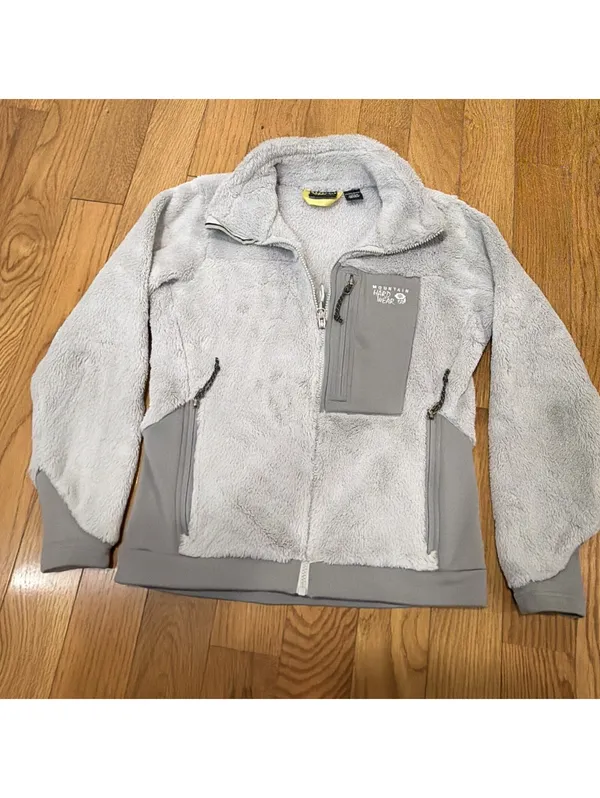 Women’s Small Mountain Hardwear Fleece Jacket Gray Monkey Polartec Full Zip - Image 7