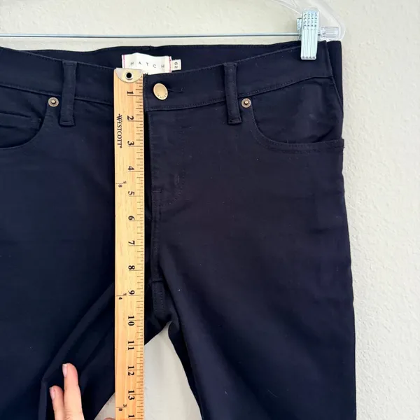 HATCH The Slim Under Belly Maternity Jeans Skinny in Jet Black Size 29 - Image 15