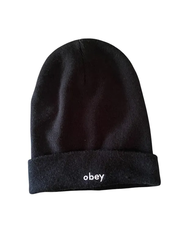 OBEY Clothing "Karma" Knit Cuffed Beanie Hat streetwear y2k minimalist - Image 4
