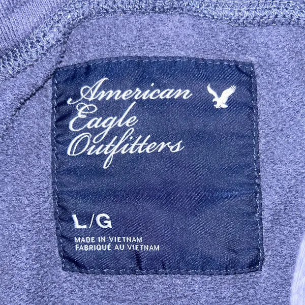 Vintage American Eagle Outfitters Navy Graphic Hoodie‎ L - Image 5
