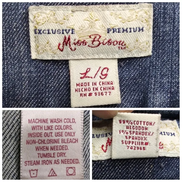 Miss Bisou Destroyed Denim Crop Vest Sz L - Image 7