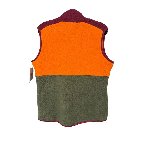 Kari Traa NWT Ane Midlayer Vest Size XL Orange Olive Green Colorblock Fleece - Image 3