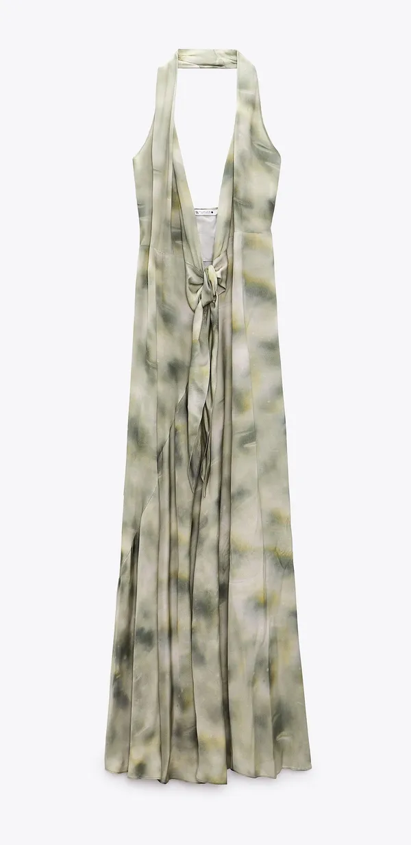ZARA Dress maxi multiposition satin effect wedding party coctail - Image 6