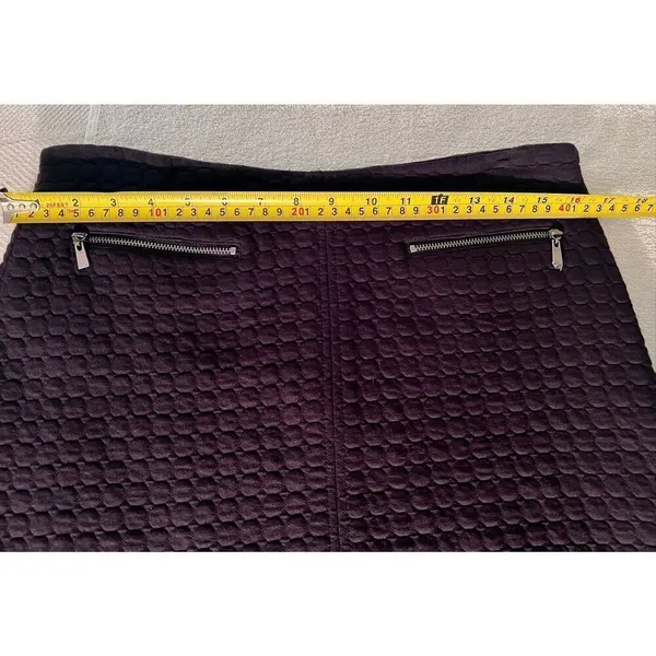 Laundry By Shelli Segal Women’s Black Quilted Zipper Pocket Skirt Size 10 - Image 6
