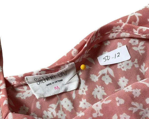 Sienna Sky Pink Blush V-neck Short Sleeve Blouse Women's Size Medium | 50-12 - Image 5