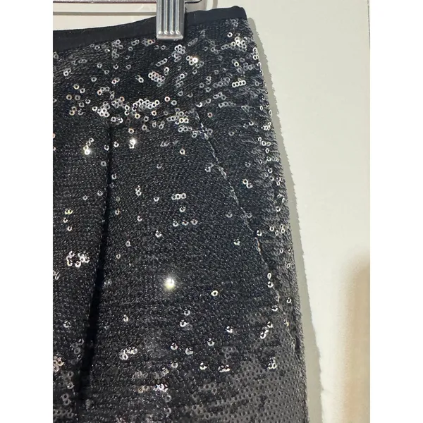 J.Crew Sequin Mini Skirt Size 6 Black Iridescent Party Holiday - Image 7