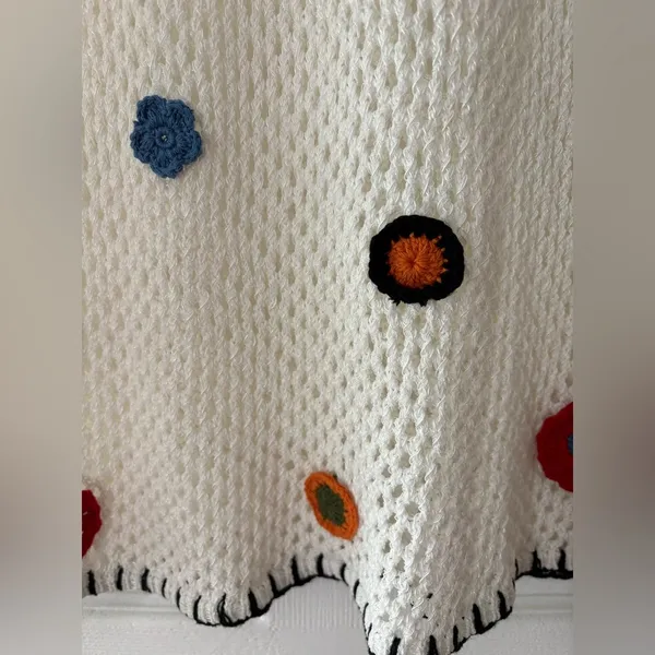 Topshop Crochet Maxi Skirt Elegant Colorful Crochet‎ Flowers NWOT Size 8 - 10 - Image 5